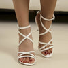 Open Toe High Heels Women's Sandals High Heels Women's Lace Up Stiletto Heels Party Banquet Women's Shoes