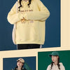 Plus-velvet Hoodies Women Winter Thicken Warm Loose All-match Leisure College Ulzzang Design Printed Fashion Drawstring Hip Hop