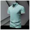 POLO shirt men's summer fashion ice silk quick drying short sleeved T-shirt solid color loose business collar pure cotton top