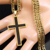 Punk Hip Hop Black Cross Pendant Necklace for Women Men Stainless Steel Gold Color Male Jesus Christ Chain Jewelry colar N8236S0