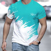 Casual Men's T-Shirt Gradient Printed Short Sleeve T-Shirt For Men 3d Text Pattern Tees Top Fashion Street Design Men's Clothing