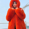 Hot selling Fashion Winter New Real Fox Fur Coat Women Hooded Natural Silver Red Fox Fur Jacket Female Thick Warm Outerwear