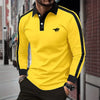 Men's long sleeved polo shirt, spring and autumn casual sports breathable top, men's fashion patchwork polo shirt