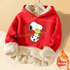 Snoopys Baby Sweatshirt Thickened Fleece Girl Hoodie Cartoon Clothes Long Sleeve Winter Warm Cashmere Hoodie Tops Jacket Kid New