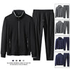 Top + pants Autumn and winter high-end boutique plus cashmere men's hoodie set, stand collar large size leisure sports two-piece