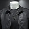 Pu Leather Jacket Men Winter Leahter Jacket Male Stand Collar Casual Windbreaker Trendy Mens Clothing Black Blue