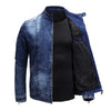 ABOORUN Fleece Denim Jacket Men Streetwear Motorcycle Biker Coats Slim fit Jackets Male Clothes