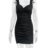 Sexy V Neck Mini Dress Sleeveless Ruched Bodycon Dress Women Elegant Summer Dress Party Tight Dress Clubwear Vestidos Lady D247