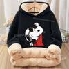 Snoopys Baby Sweatshirt Thickened Fleece Girl Hoodie Cartoon Clothes Long Sleeve Winter Warm Cashmere Hoodie Tops Jacket Kid New