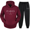 Hooded Sweatshirts Tracksuit for Men High Quality Paris Printed Hoodies and Jogger Pants Male Autumn Winter Casual Jogging Suit