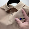 Men's embroidered polo shirt with a flip collar and anti pilling polo shirt. Short sleeved casual hot selling summer busine