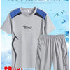 2024 Summer New Fashion Trend Short-Sleeved T-shirt Sports Set Men's Casual Loose Ice Silk Breathable High-Quality Two-Piece Set