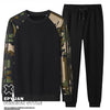 Spring and Autumn New Fashion Printed Long Sleeve T-shirt Set For Men Leisure Loose Comfortable High Quality Two-Piece Set