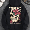 Men's Slogan and Skull Print Hoodie Versatile and Comfortable Everyday Sweatshirt 2024 Spring and Autumn Long Sleeve S-3XL