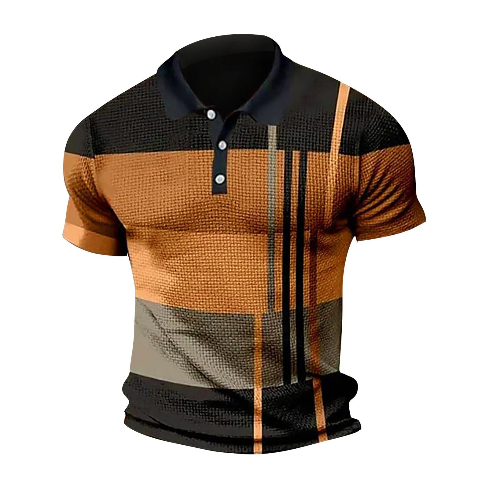 Men's Short-Sleeved Cotton POLO Shirt Color Contrast Personality Fashion Trend Button T-Shirt Casual Daily Summer