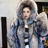 Hot selling Fashion Winter New Real Fox Fur Coat Women Hooded Natural Silver Red Fox Fur Jacket Female Thick Warm Outerwear