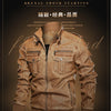 Retro Moto Pu Leather Jacket Large Size Loose Multi-pocket Men Leather Racing Jacket Off-road Jacket Denim Mesh Racing Suit 6XL