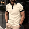 Amazon New Cross-border Men Casual POLO Shirt Fashionable Lapel Button Business Color Matching Versatile T-shirt Top