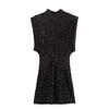 Sequined Party Dress Shoulder Pad Sheath Mini Dress Sleeveless Nightclub Party Women Elegant Chic Dresses