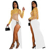 Autumn Women's Hot Diamond Sexy Cutout Long-sleeved Slit Party Dress Birthday Dress for Women Sexy Dress