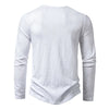 Autumn New Men's Cotton Button Long Sleeve  Henley Neck T-Shirt Casual Solid Color Breathable Versatile Fashion Slim T-Shirts