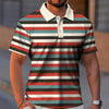 New Striped Men's Polo Shirt Summer Casual Short Sleeve T-Shirt For Men Golf Sport Shirts Loose Oversized Polo T-Shirt