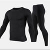 Men's Thermal Underwear Set Winter Clothes Thermal Shirt Tights Round Neck Thin Slim Fit Long Sleeve T-shirt Long Johns Suit