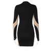 Hawthaw Long Sleeve Party Club Streetwear Bodycon Black Mini Dress Wholesale Items For Business D321162