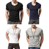 Men Slim Fit T-shirt Stylish Men's V-neck Slim Fit Sport T-shirt Lightweight Elastic Versatile Summer Top for Wear Homewear