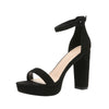 Sexy Peep Toe Women Sandals Square High Heels Pumps Platform Ankle Buckle Strap Cover Square High Heel Party Wedding Shoe