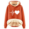 Letter Printed Hooded Sweater And Velvet Thickened Warm Loose Hooded Pullover Hoodie Sweatshirt Women Winter Long Hoodies