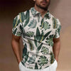 New Men's Polo Shirt Coconut Tree Print Tops Hawaiian Casual Shirt Oversized Lapel Short-Sleeved T-Shirt Outdoor Travel Clothing