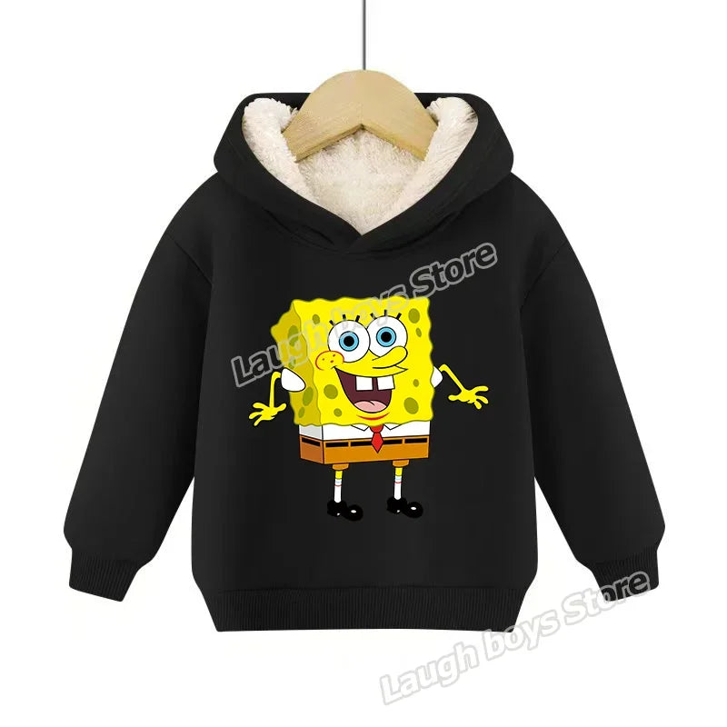 SpongeBob SquarePants Pullover Hoodie Patrick Star Hooded Sweatshirt Heavyweight Fleece Casual Long Sleeve Shirts Birthday Gift