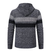 new men's autumn and winter sweater coat trend color matching hooded sweater