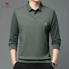 New Long Sleeve Polo Shirts Waffle Men's Long Sleeve T-shirt Spring Lapel Business Casual Polo Shirt Elastic Base Shirt Top