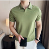 Men Polo Shirt Thin British Style Solid Casual Slim Fit Short Sleeved Top T-shirt Fashion Streetwear Men Clothing