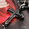 KISMIS 1PC Stainless Steel Cross Necklace Pendant Jewelry Catholic and Christian Jesus Amulet