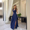 Summer Women Party Maxi Dress Cross V-neck Bowknot Strap X-long Club Vestidos Female Side Split Elegant Lady Long Dresses