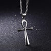 Gold Silver Color Stainless Steel Amulet Necklaces Ancient Egypt Ankh Cross Charm Pendant for Women Men Egyptian Jewelry Gifts