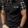 Men's short-sleeved polo shirtl T-shirt men's sports casual loose fashion men's striped white top