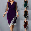 Spring Dress Dress Daily Work Autumn Summer Brand New V-Neck Cocktail Party Ball Gown Velvet Bodycon Dress Comfy