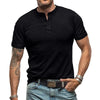 Casual High Quality Summer Short Sleeve Henry Neck Mens T Shirts Fashion Basic T-shirt Male