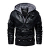 Removable Hooded Male PU Jacket