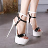 Summer 16cm High Heels Sandals Women Sexy Peep Toe Platform Ankle Buckle Strap Super-high Heel Shoe Party Pumps Gladiator Sandal