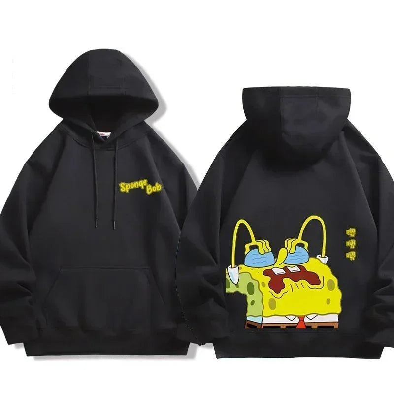 New Pattern Spongebob Cartoon Anime Printing Men's and Women's Hoodies Autumn and Winter Fashionable Couple's Clothing Hoodie