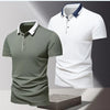 Summer men's POLO shirt, ice silk quick drying short sleeved pure cotton T-shirt, solid color business lapel half sleeved top