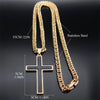 Punk Hip Hop Black Cross Pendant Necklace for Women Men Stainless Steel Gold Color Male Jesus Christ Chain Jewelry colar N8236S0