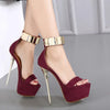 Fashion Design Metal Ankle Cover Strap Women Sexy 16CM Sandals Platform High Heels Party Club Stripper Pole Dance Shoes