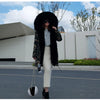 MAOMAOKONG Winter Women Real Fur Coat Fox Fur Liner Warm Jacket With Natural Fur Collar Silver Fox Big Collar Long Parkas