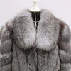 FURHYCFOX Hot sales Fashion New Women's Winter Warm Natural Fur Jackets Lady Luxry Crop Coat Turn-down Collar Fox Fur Coats